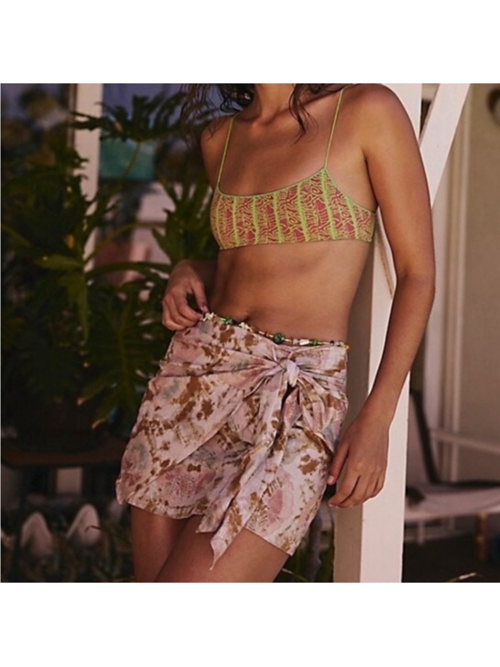 nwot Free People linen mini skirt